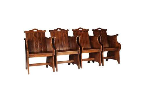 Set Of 4 1930s English Elm Tub Chairs By G T Harris Ltd – Rare Arts & Crafts