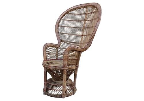 Large Decorative Italian Straw Chair From Around 1950, Franco Albini Style