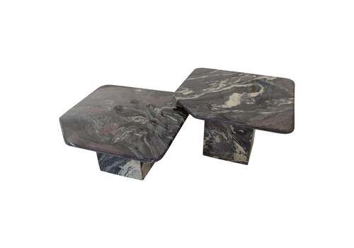 Pair Of Italian Calacatta Cipollino Marble Coffee Tables, 1970s