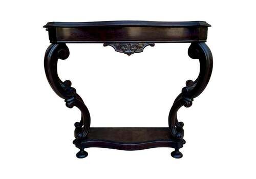 French Regency Console Table In Carved Walnut
