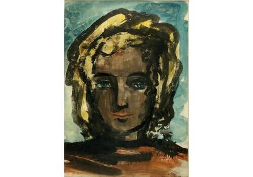 Indulis Zarinsfemale Portrait. Paper, Watercolors. 38x27 Cm1949