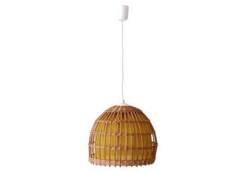Mid Century Modern Rattan Pendant Lamp Or Hanging Light Germany 1960s