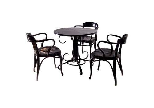 Set Of Three Chairs By Michael Thonet And Art Deco Table