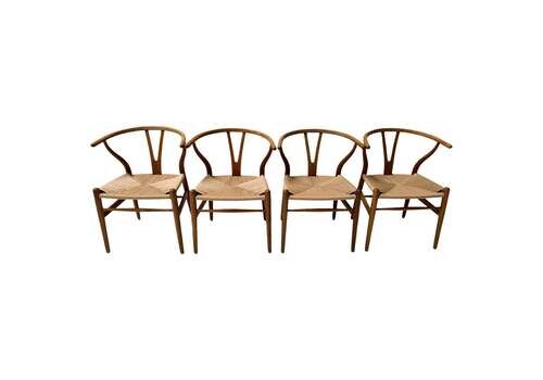 Four Wishbone Ch 24 Chairs By Hans J Wegner For Carl Hansen & Søn, 1950s