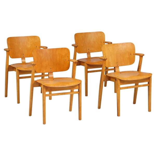 Set Of Four Model Domus Chairs, Ilmari Tapiovaara, 1950s | Ilmari ...