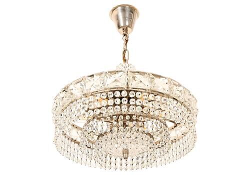 Nickel Plated Cut Crystal Chandelier