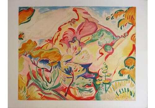 Achille émile Othon Frieszsainte Victoire Mountain Near Aix En Provence   Lithograph, 1972