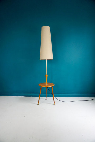 Mid Century Floor Lamp With Integrated Table