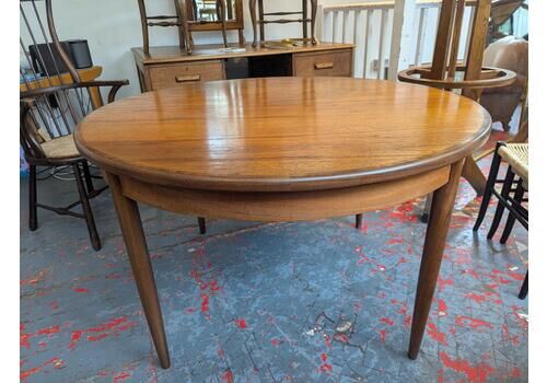 1960s G Plan Fresco Extending Round Teak Dining Table.