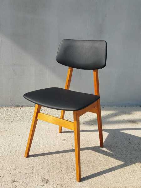 Mid Century Dining Chair, Scandinavian Design, Leather Dining Chair ...