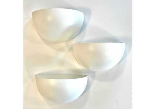 Postmodern Vintage Danish "Quarto" Three Wall Lamps In White   Design By Torsten Thorup And Claus Bonderup For Focus In The 1980s