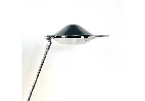 Danish Vintage Postmodern Minimalist “Type 2010” Floor Lamp In Black With Chrome Details   Design By Schmidt/S Lampedesign