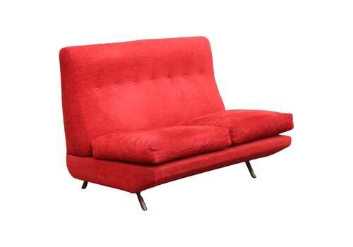 Marco Zanuso Triennale Sofa For Arflex 1951 Red Velvet