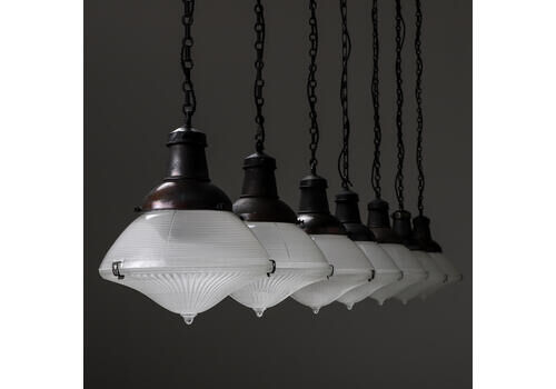 Scarce Run Of USA Holophane Prismatic Lanterns – 7 Available