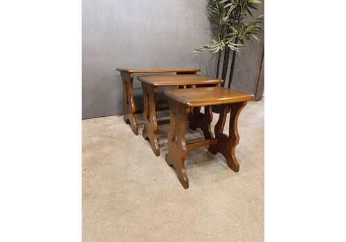 Vintage Ercol Windsor Nest Of Coffee Tables   Solid Elm   British Mid Century Modern