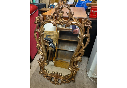 Rare Vintage Baroque Rococo Wall Mirror Ornate Bronze / Gold Colour Gilt Frame