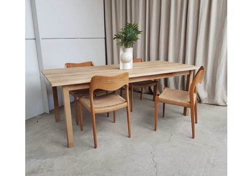 Vtg Late Mid Century Solid Oak Danish Dining Table Retro Scandi R915