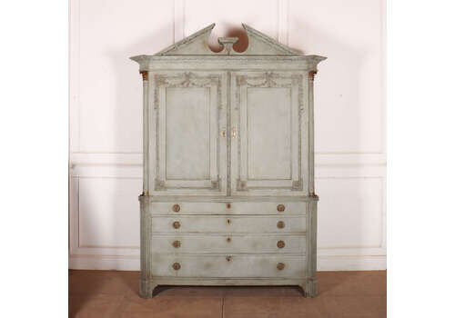 Dutch Painted Linen Cupboard, 1700s