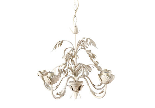 Vintage Hollywood, Regency Style, Metal White Light, Sconce, Floral, 1970s