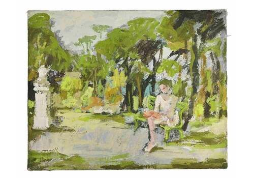 Franco Marzilliballerina  In The Park   Oil Painting By Franco Marzilli   1970s1970s
