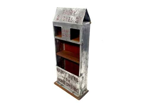 Antique Advertising Haberdashery Shop Display Counter Stand Shelf For Fairy Dyes