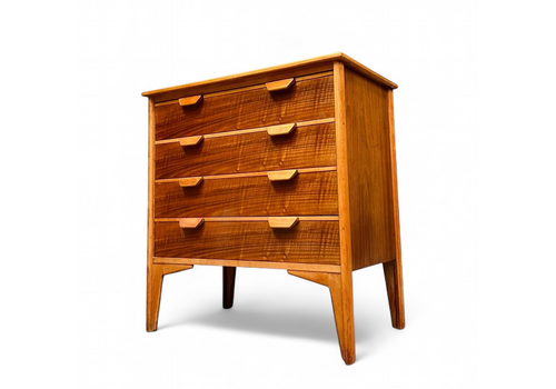Heals Walnut Chest Of Drawers Superior Quality Rare Mid Century Retro C1950s