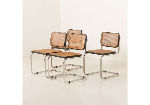 Set Of 4 Italian Vintage Cesca Chair By Marcel Brauer For Gavina, 1960s