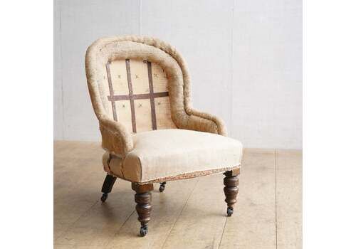 English Slipper Chair, 1800s, Antique