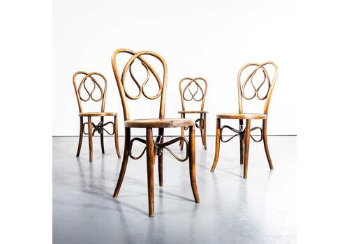 19th Century Elegant Pretzel Shaped Thonet Dining Chairs – Set Of Four