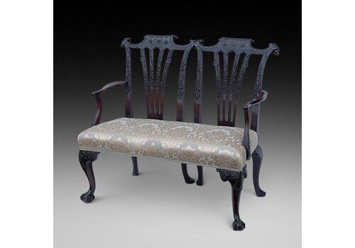 Exquisitely Carved Mahogany 2 Seater Sofa Settee