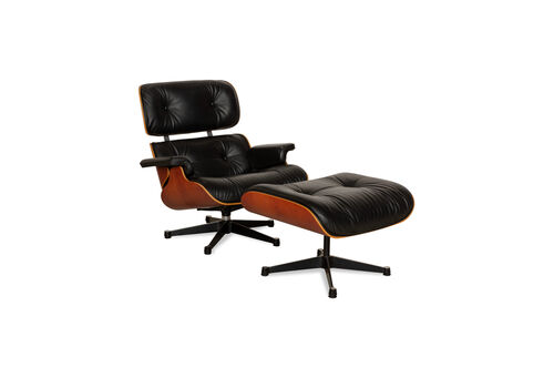 Vitra Eames Leather Armchair Set Black