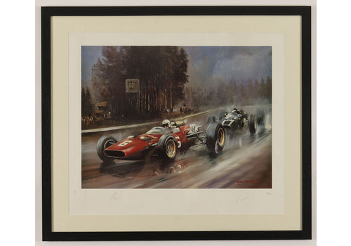 Vintage Print John Surtees Ferrari 312 1966 Belgian Gp Dion Pears