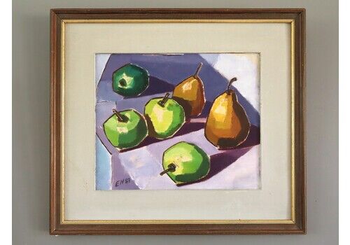 Green Apples & Golden Pears Oil Painting