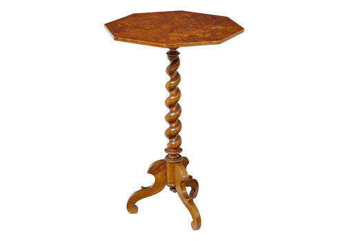 19th Century Scandinavian Burr Elm Octagonal Side Table