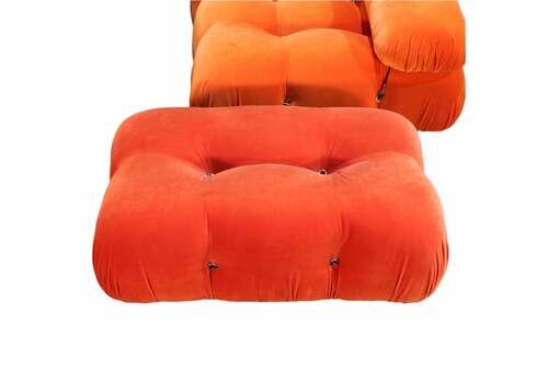 B&B Italia Orange Velvet Camaleonda Sofa By Mario Bellini