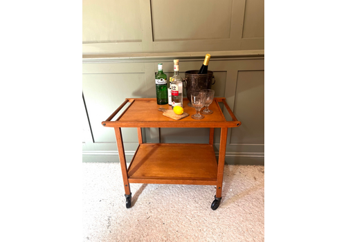Vintage Teak Drinks Trolley Circa 1960’s Removable Trays Made By Staples