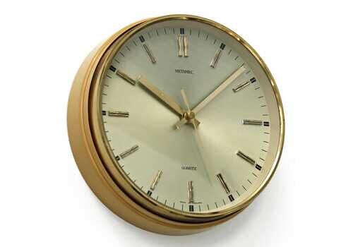 Vintage Metamec Wall Clock   22cm Gold Retro Mid Century Clock Gift Kitchen Clock Off The Wall Clocks
