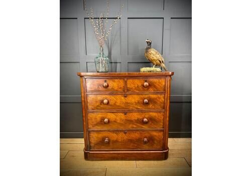 Antique Victorian Mahogany Chest Of Drawers Tallboy Bedroom Dresser Storage