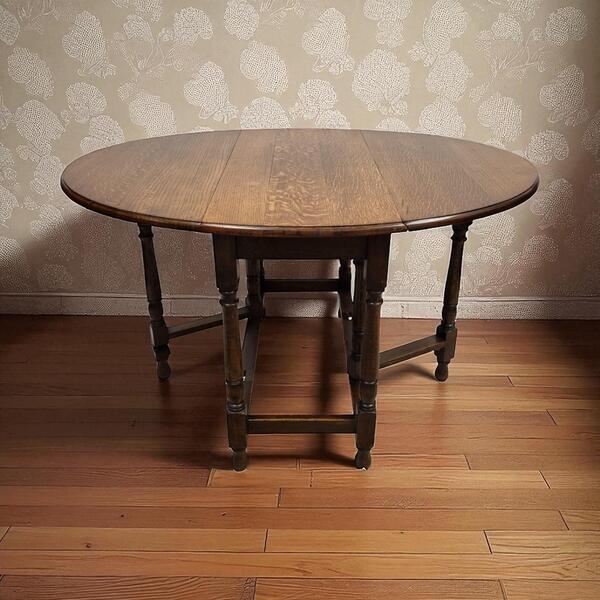 Vintage Oak Gateleg Table / Gate Leg Drop Leaf / Made In England 1930s ...