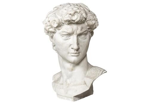 A Massive 20thc Italian Plaster Sculpture Bust Of Michelangelo