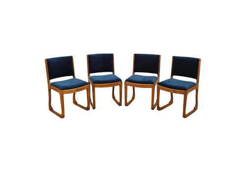 Set Of Four Beech Chairs Danish Design 1950s Designer Holger Jacobsen Manufacturer Fritz Hansen