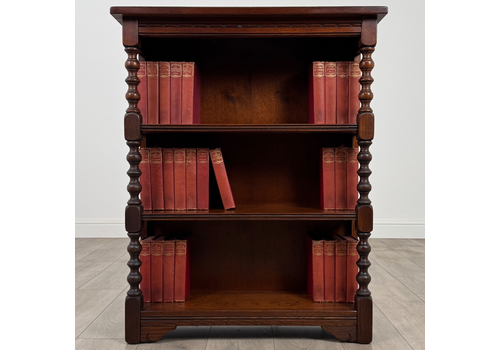 Antique 20th Century Open Bookcase In Oak