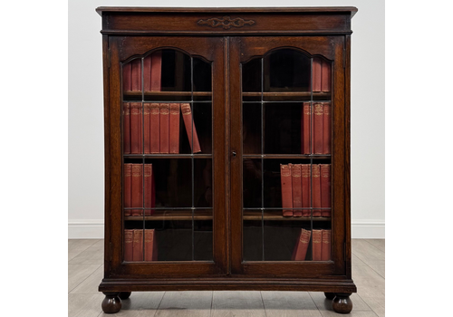 Antique 20th Century Good Quality Display Cabinet In Oak