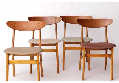 Set Of 4 Danish Teak Dining Chairs By Farstrup Møbler – 1960s, New Upholstery,