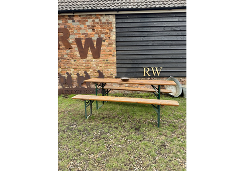 Vintage German Beer Festival Folding Table & Bench Set – 220cm Long