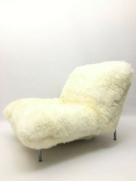 Design Calin Pillow Sheepskin One Seater Sofa Chair For Cinna