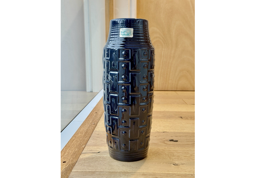 Rare West German Carstens Tonnieshof Large Geometric Fat Lava Vase Model E 3 40