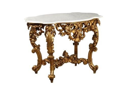 Antique Eclectic Style Table Carved And Gilded Wood XVIII Century