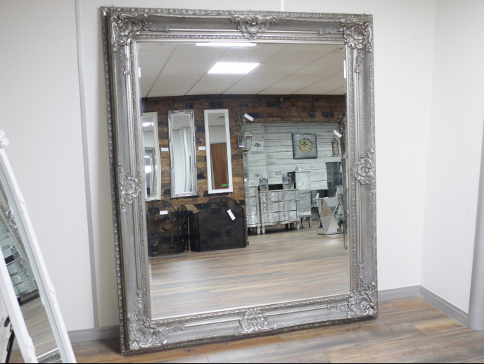 Huge Silver French Antique Style Mirror Large Floor Or Wall Full Length
