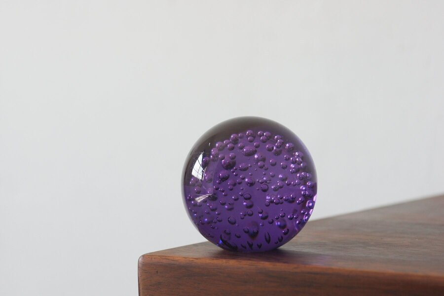 Vintage Italian Purple Paperweight Ball, 1970s | Vinterior